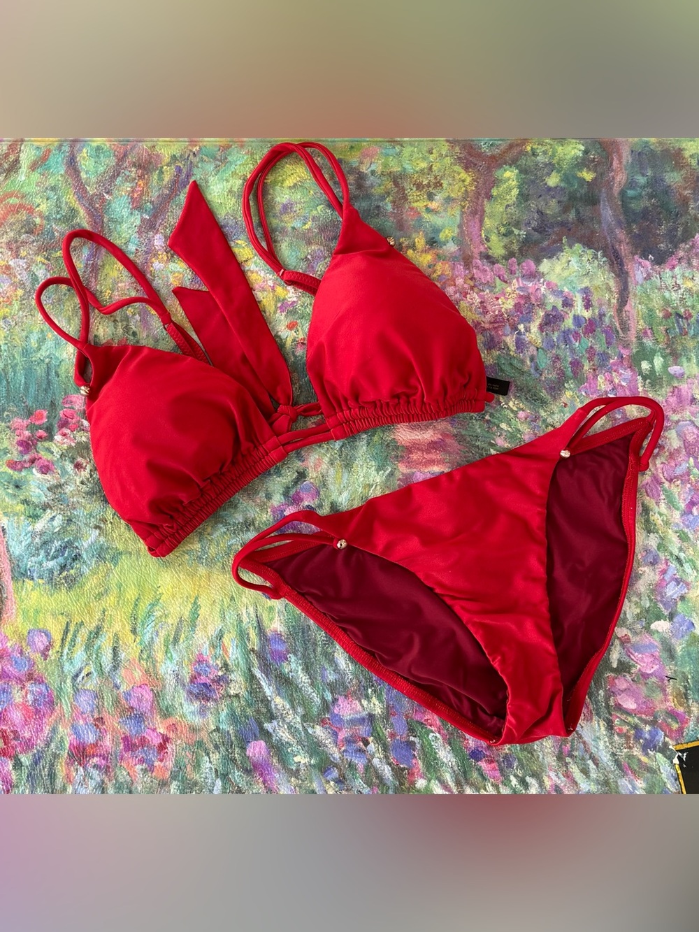 NWOT Vix Red Bikini Set, D cup and small bottoms